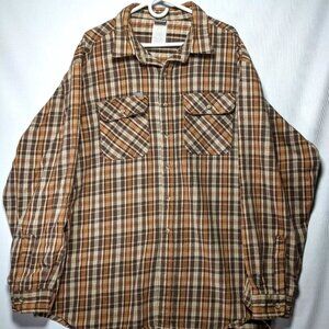 Vintage Carhartt Flannel - Brown / Tan - Union Made in USA